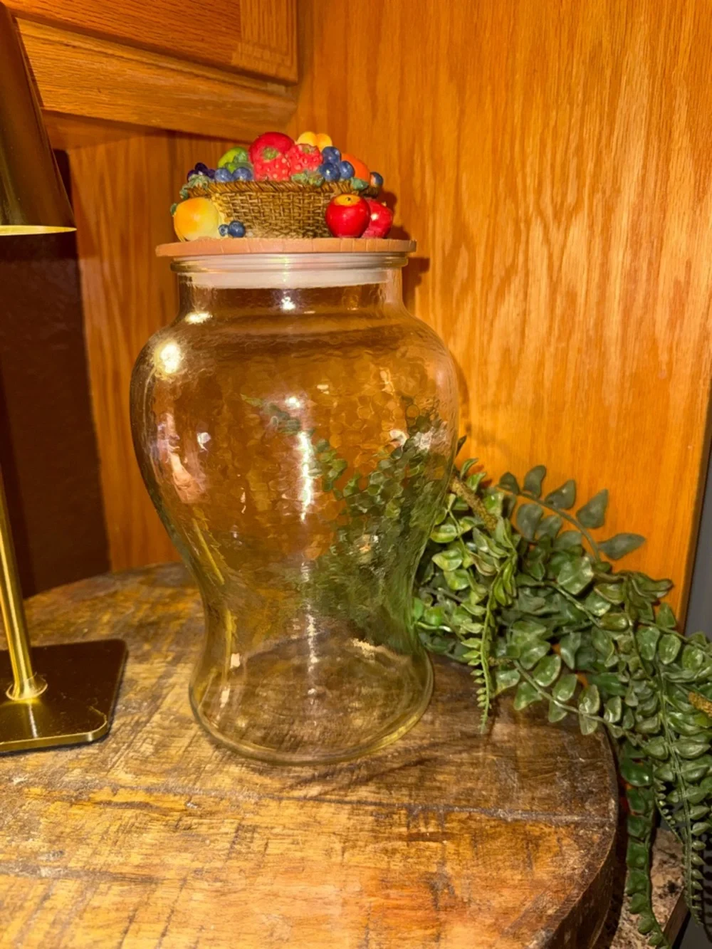 Clear Glass Decorative Jar with Fruit Lid - Home Accents